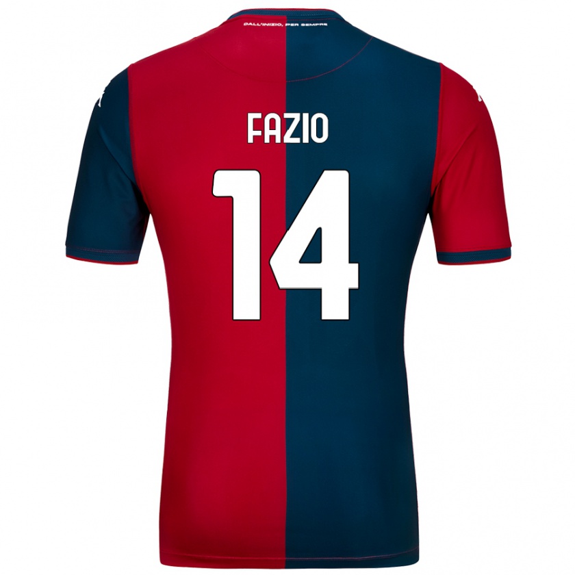 Kandiny Férfi Tommaso Fazio #14 Piros Sötétkék Hazai Jersey 2024/25 Mez Póló Ing