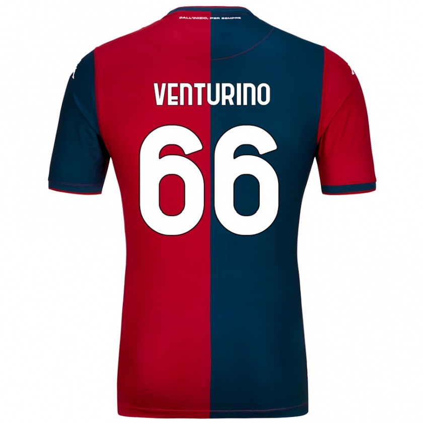 Kandiny Férfi Lorenzo Venturino #66 Piros Sötétkék Hazai Jersey 2024/25 Mez Póló Ing