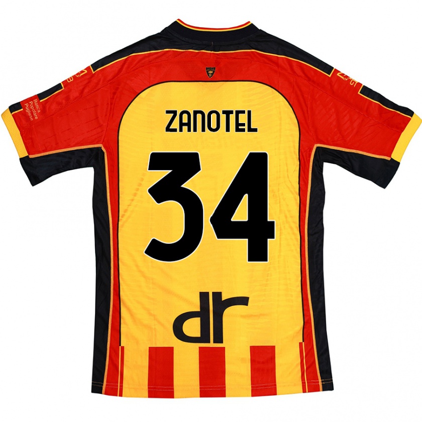 Kandiny Férfi Giovanni Zanotel #34 Sárga Piros Hazai Jersey 2024/25 Mez Póló Ing