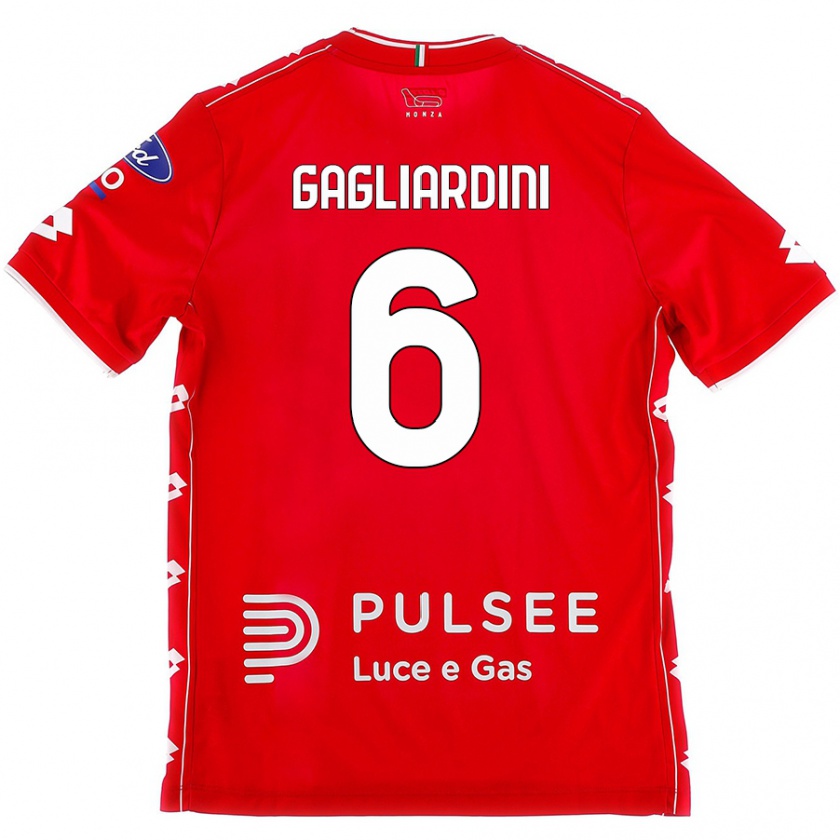 Kandiny Férfi Roberto Gagliardini #6 Piros Fehér Hazai Jersey 2024/25 Mez Póló Ing