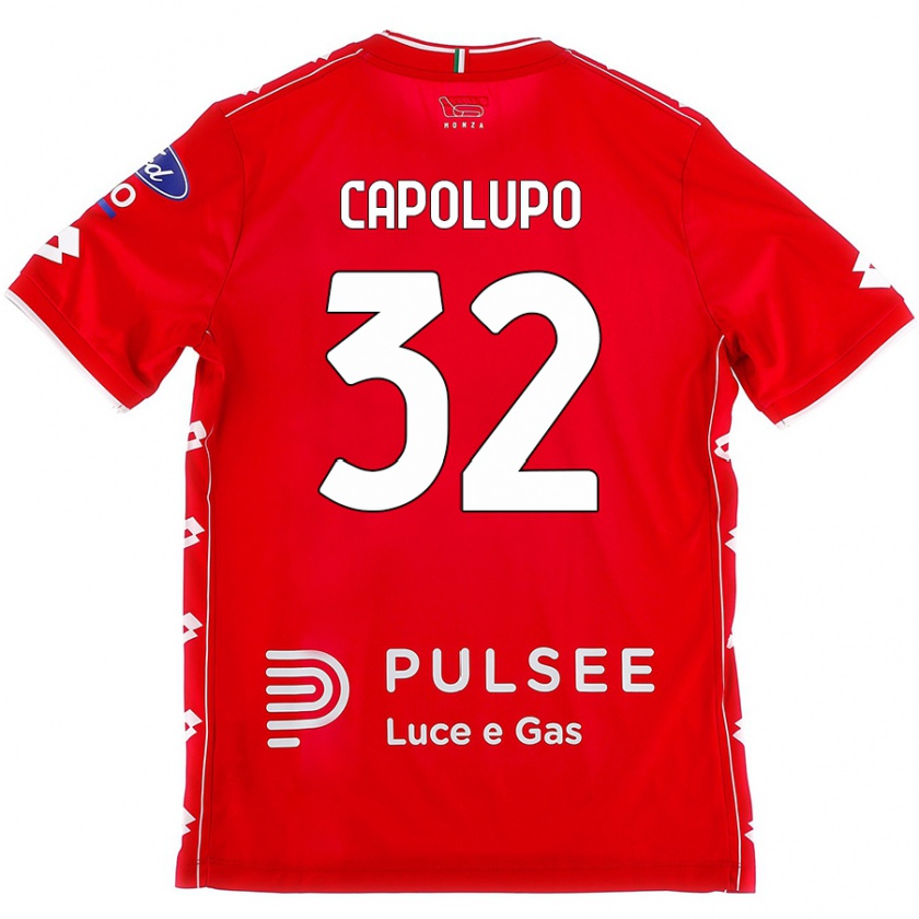 Kandiny Férfi Samuele Capolupo #32 Piros Fehér Hazai Jersey 2024/25 Mez Póló Ing