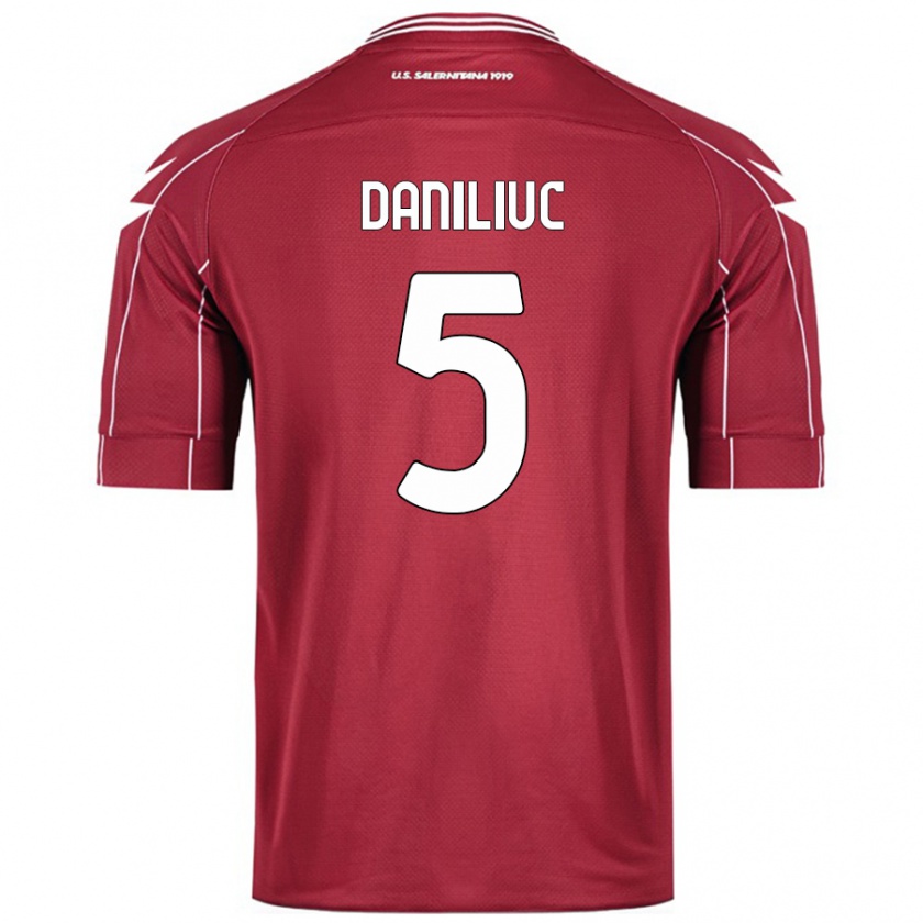 Kandiny Férfi Flavius Daniliuc #5 Burgundia Hazai Jersey 2024/25 Mez Póló Ing