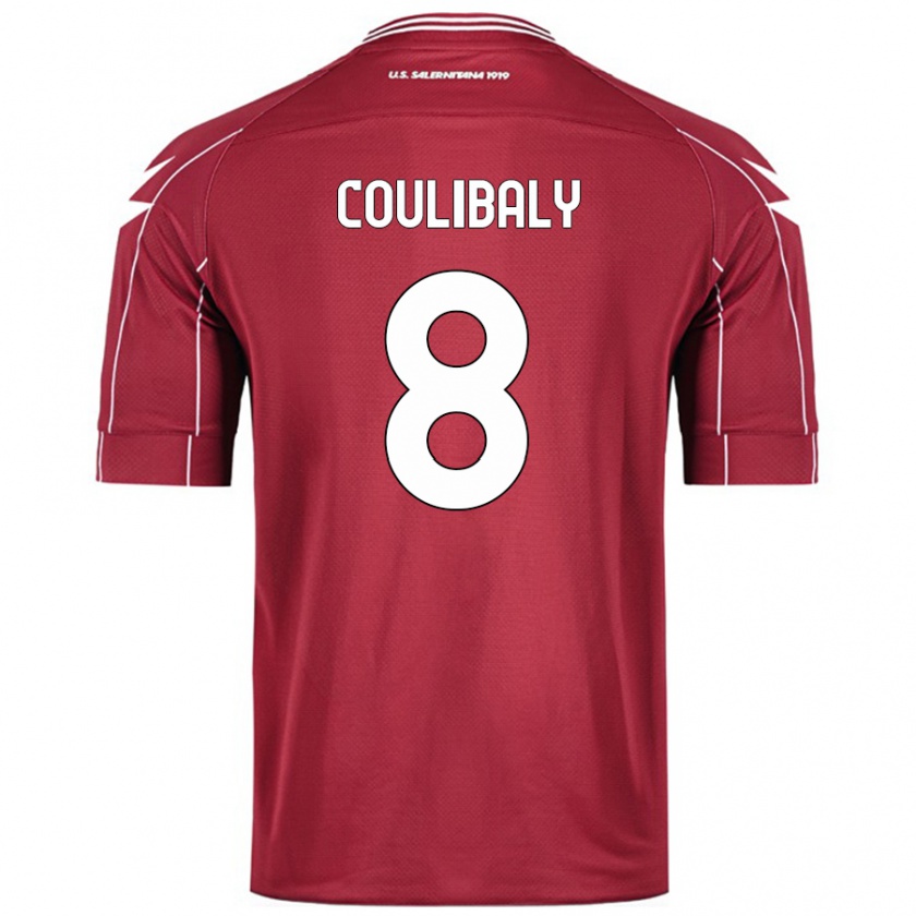 Kandiny Férfi Mamadou Coulibaly #8 Burgundia Hazai Jersey 2024/25 Mez Póló Ing