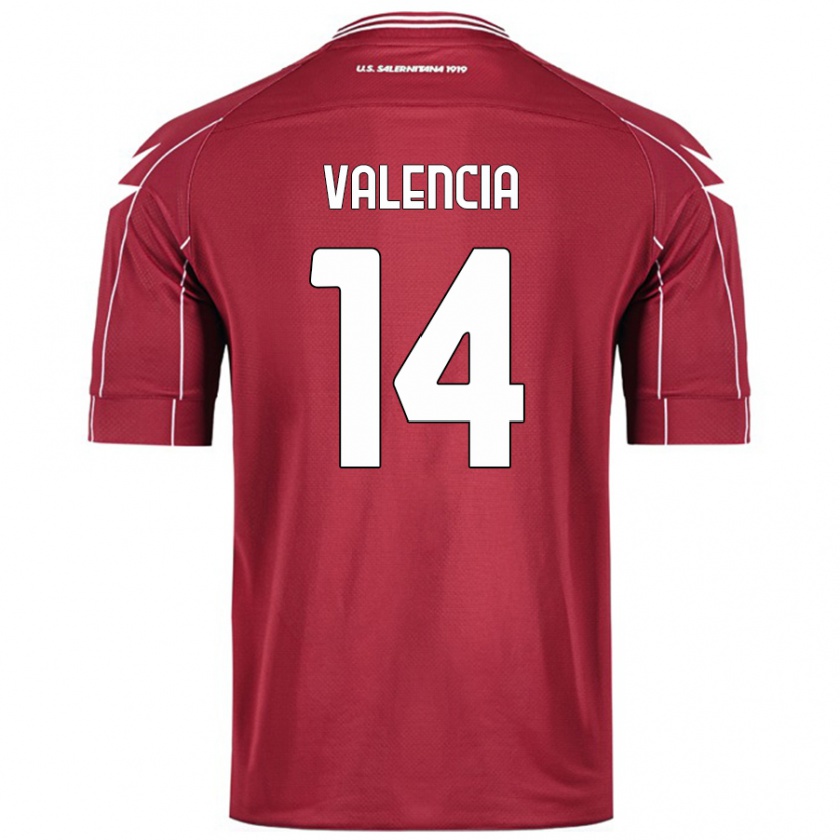 Kandiny Férfi Diego Valencia #14 Burgundia Hazai Jersey 2024/25 Mez Póló Ing