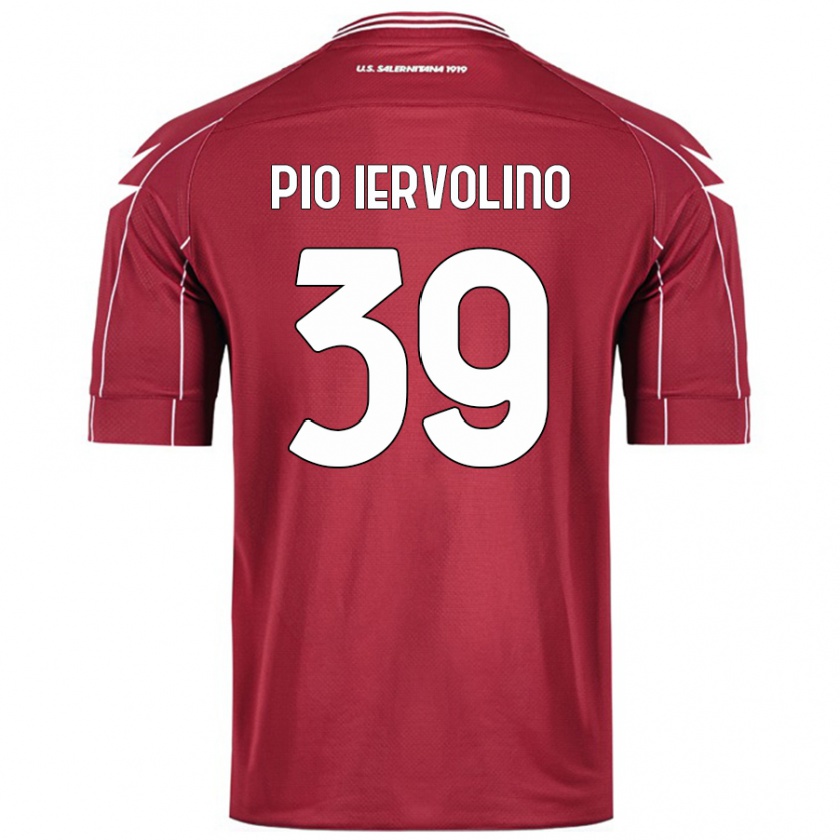 Kandiny Férfi Antonio Pio Iervolino #39 Burgundia Hazai Jersey 2024/25 Mez Póló Ing