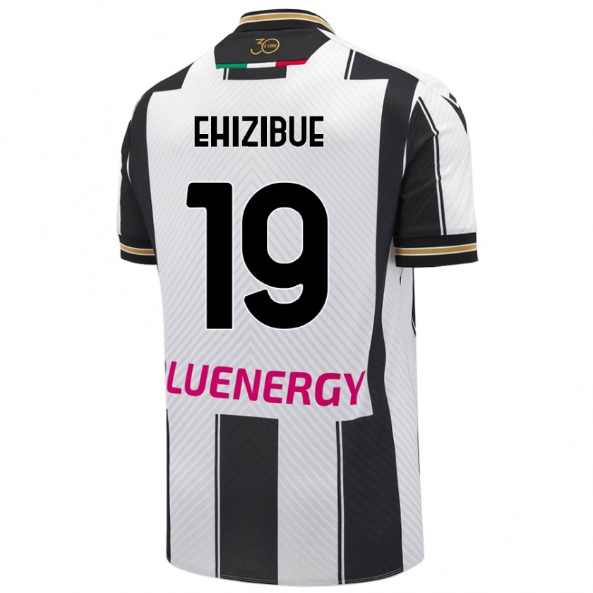 Kandiny Férfi Kingsley Ehizibue #19 Fehér Fekete Hazai Jersey 2024/25 Mez Póló Ing