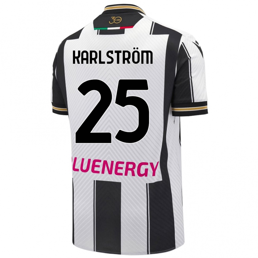 Kandiny Férfi Jesper Karlström #25 Fehér Fekete Hazai Jersey 2024/25 Mez Póló Ing