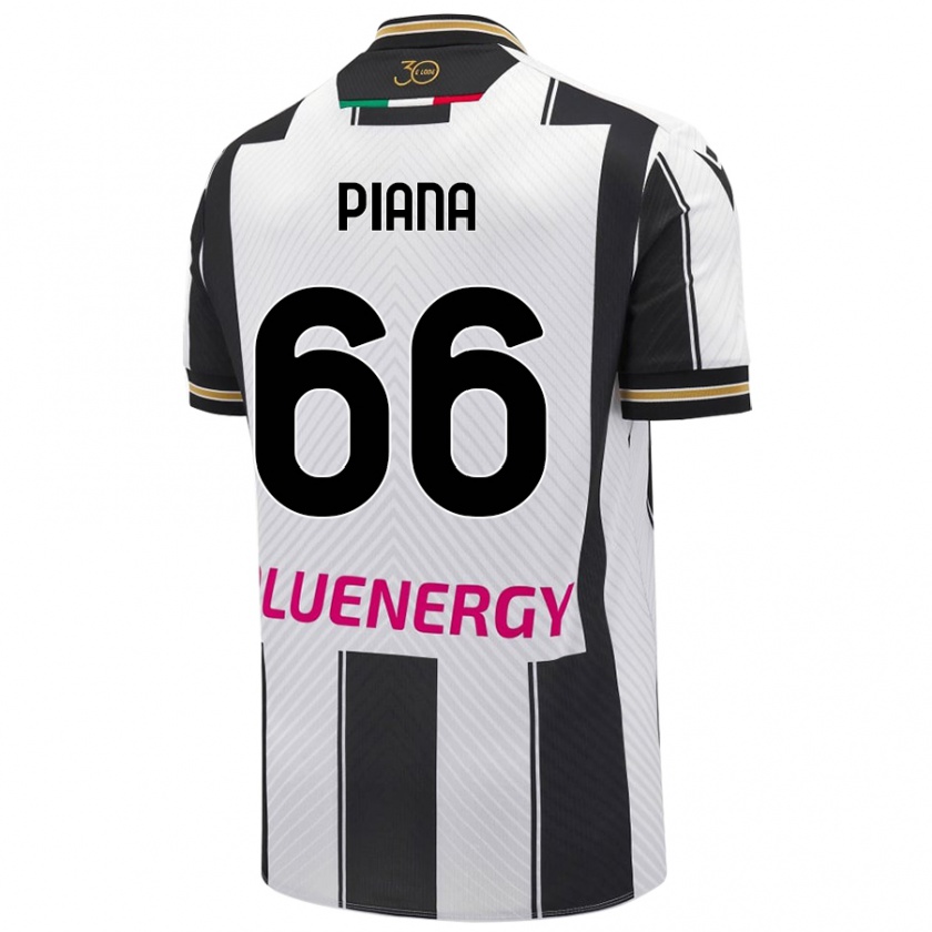 Kandiny Férfi Edoardo Piana #66 Fehér Fekete Hazai Jersey 2024/25 Mez Póló Ing