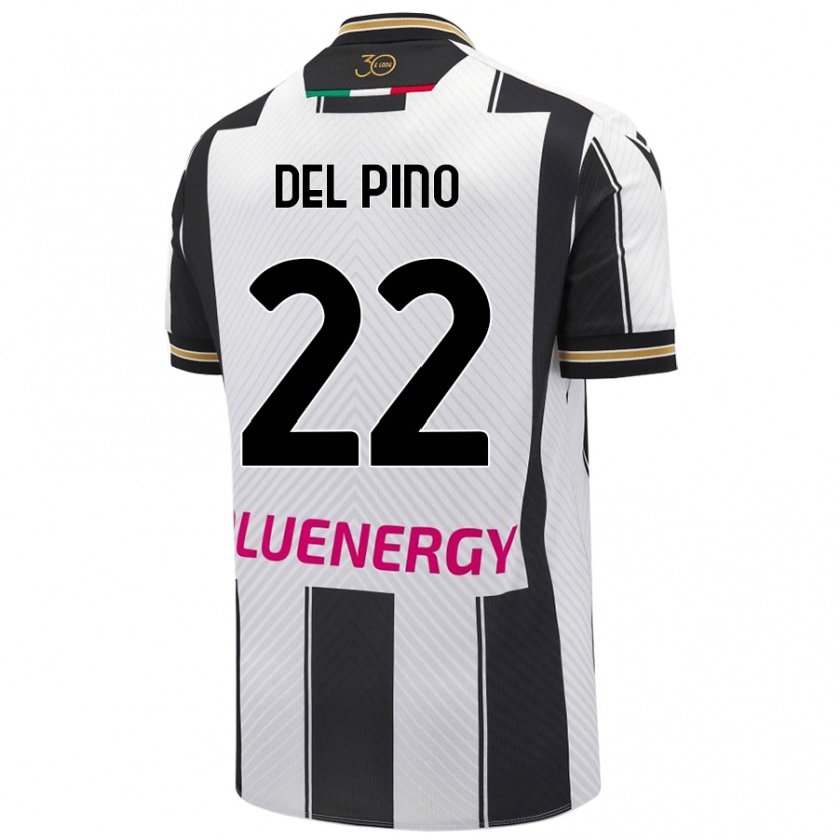 Kandiny Férfi Lorenzo Del Pino #22 Fehér Fekete Hazai Jersey 2024/25 Mez Póló Ing