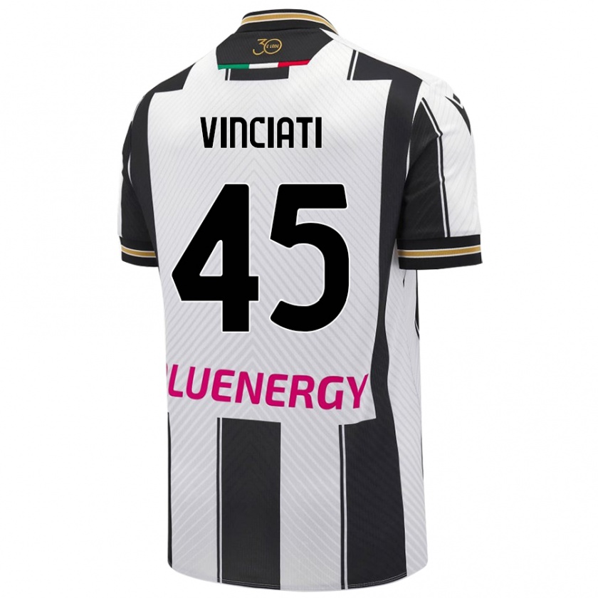 Kandiny Férfi Giulio Vinciati #45 Fehér Fekete Hazai Jersey 2024/25 Mez Póló Ing