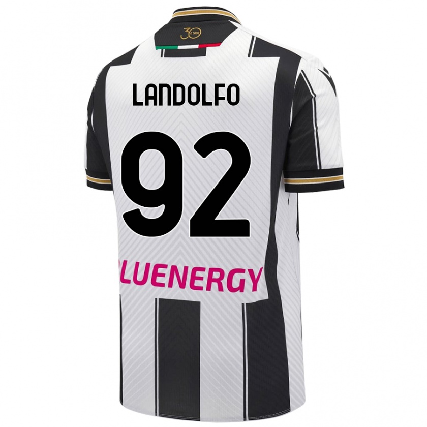 Kandiny Férfi Tommaso Landolfo #92 Fehér Fekete Hazai Jersey 2024/25 Mez Póló Ing