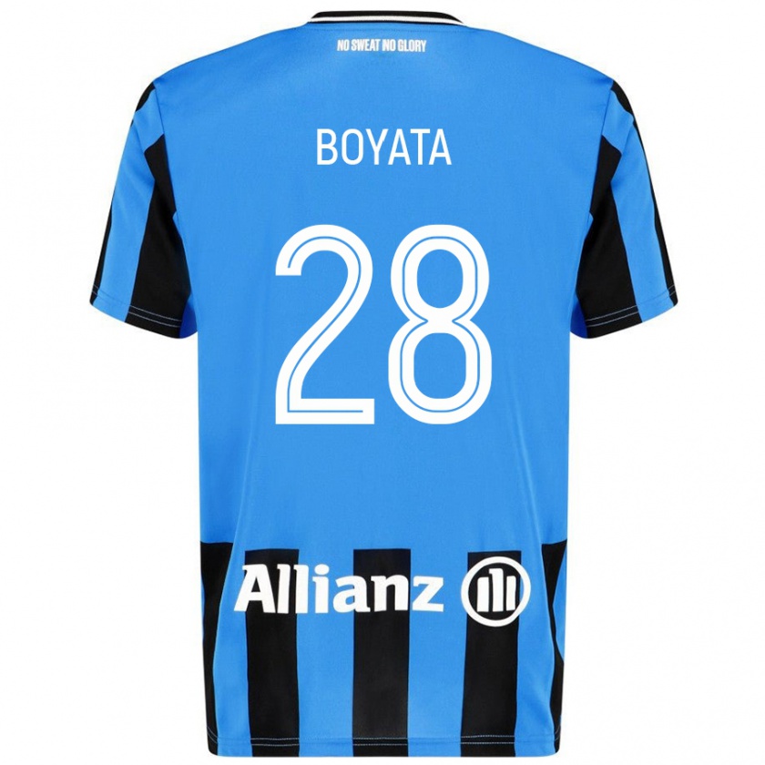 Kandiny Férfi Dedryck Boyata #28 Égszínkék Fekete Hazai Jersey 2024/25 Mez Póló Ing