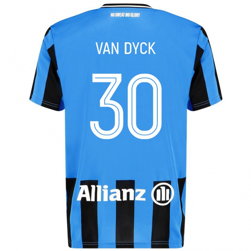 Kandiny Férfi Nell Van Dyck #30 Égszínkék Fekete Hazai Jersey 2024/25 Mez Póló Ing