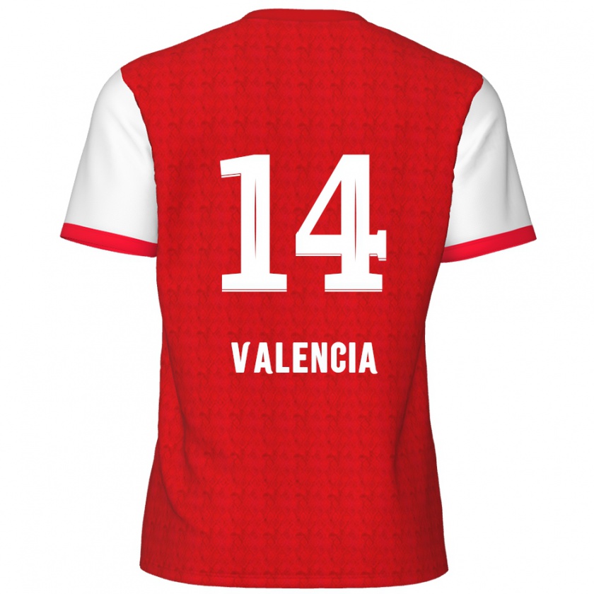 Kandiny Férfi Anthony Valencia #14 Piros Fehér Hazai Jersey 2024/25 Mez Póló Ing