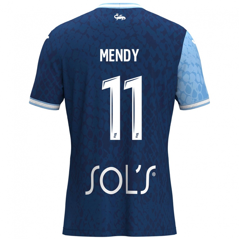 Kandiny Férfi Mélinda Mendy #11 Égszínkék Sötétkék Hazai Jersey 2024/25 Mez Póló Ing