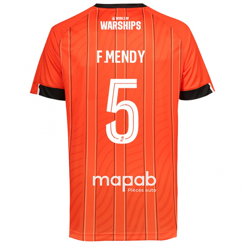 Kandiny Férfi Formose Mendy #5 Narancs Hazai Jersey 2024/25 Mez Póló Ing