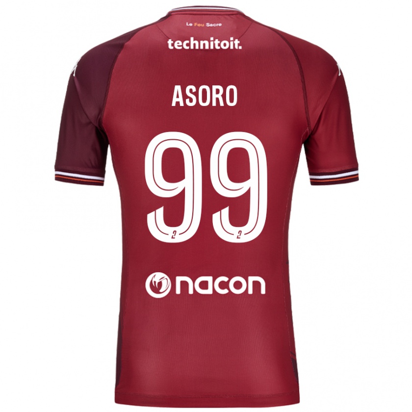 Kandiny Férfi Joel Asoro #99 Piros Granata Hazai Jersey 2024/25 Mez Póló Ing