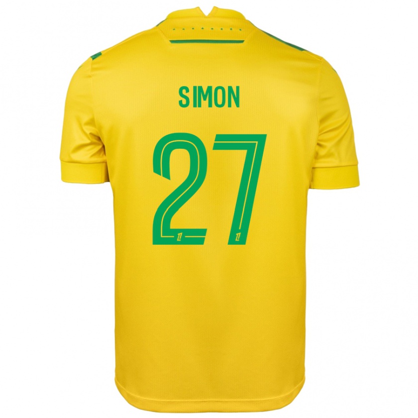 Kandiny Férfi Moses Simon #27 Sárga Zöld Hazai Jersey 2024/25 Mez Póló Ing