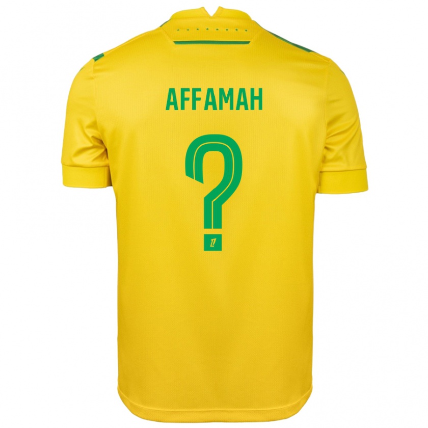 Kandiny Férfi Joe-Loïc Affamah #0 Sárga Zöld Hazai Jersey 2024/25 Mez Póló Ing