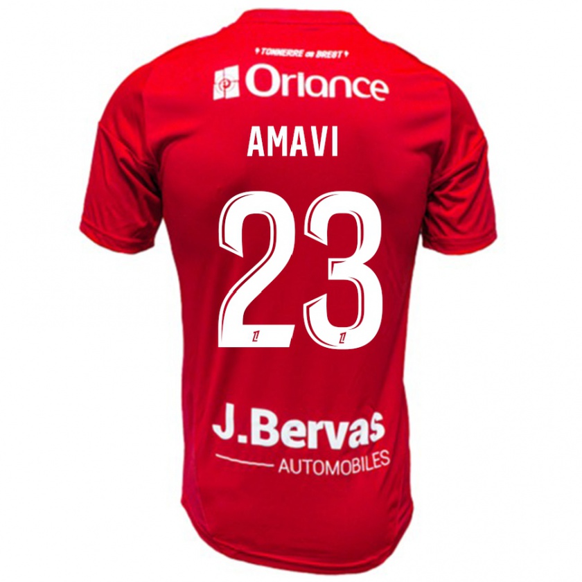 Kandiny Férfi Jordan Amavi #23 Piros Fehér Hazai Jersey 2024/25 Mez Póló Ing