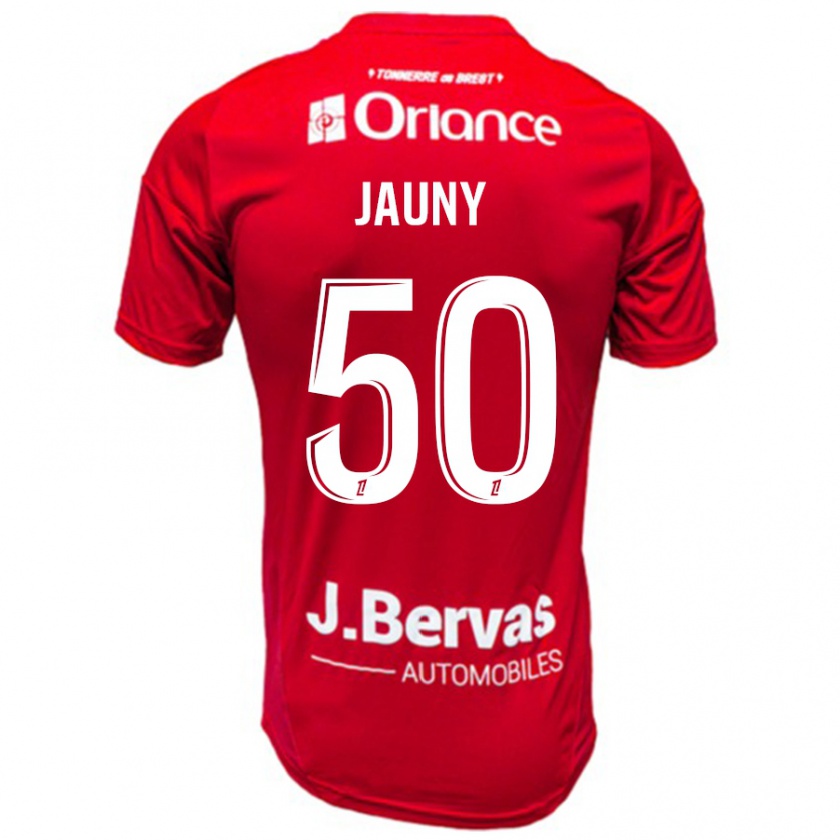 Kandiny Férfi Noah Jauny #50 Piros Fehér Hazai Jersey 2024/25 Mez Póló Ing