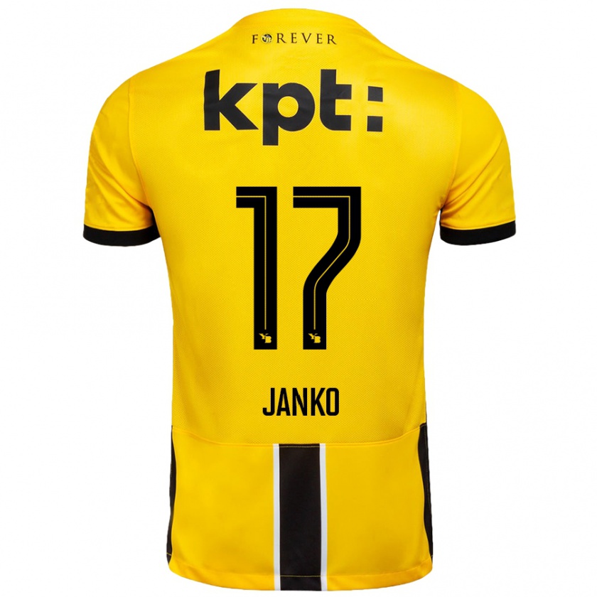 Kandiny Férfi Saidy Janko #17 Sárga Fekete Hazai Jersey 2024/25 Mez Póló Ing