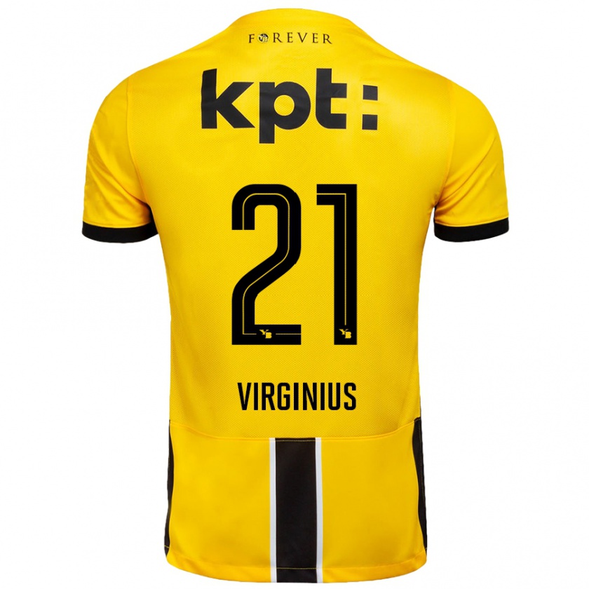 Kandiny Férfi Alan Virginius #21 Sárga Fekete Hazai Jersey 2024/25 Mez Póló Ing