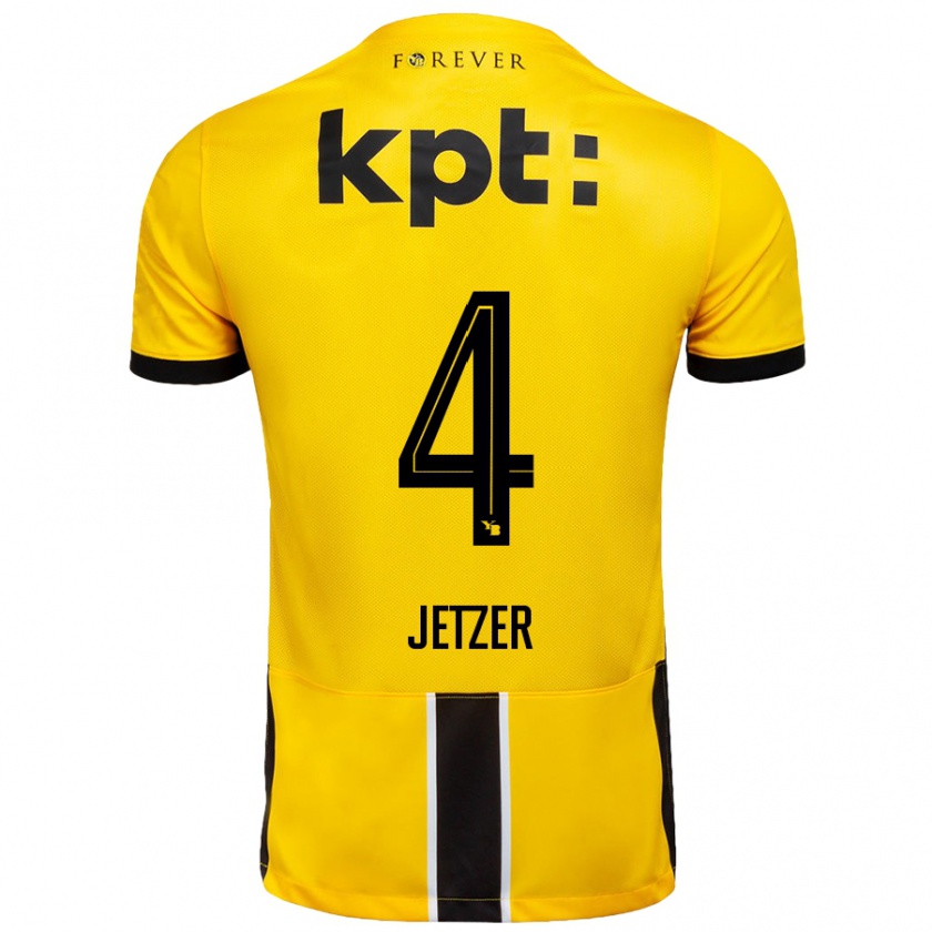 Kandiny Férfi Lorin Jetzer #4 Sárga Fekete Hazai Jersey 2024/25 Mez Póló Ing