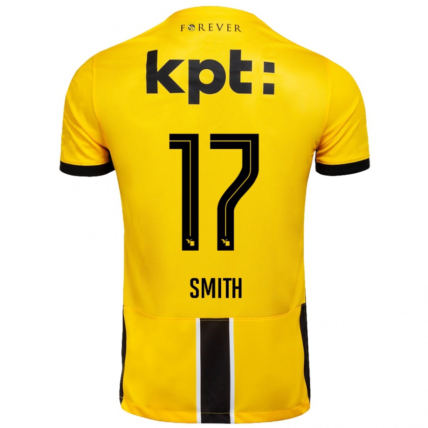 Kandiny Férfi Rhodri Smith #17 Sárga Fekete Hazai Jersey 2024/25 Mez Póló Ing