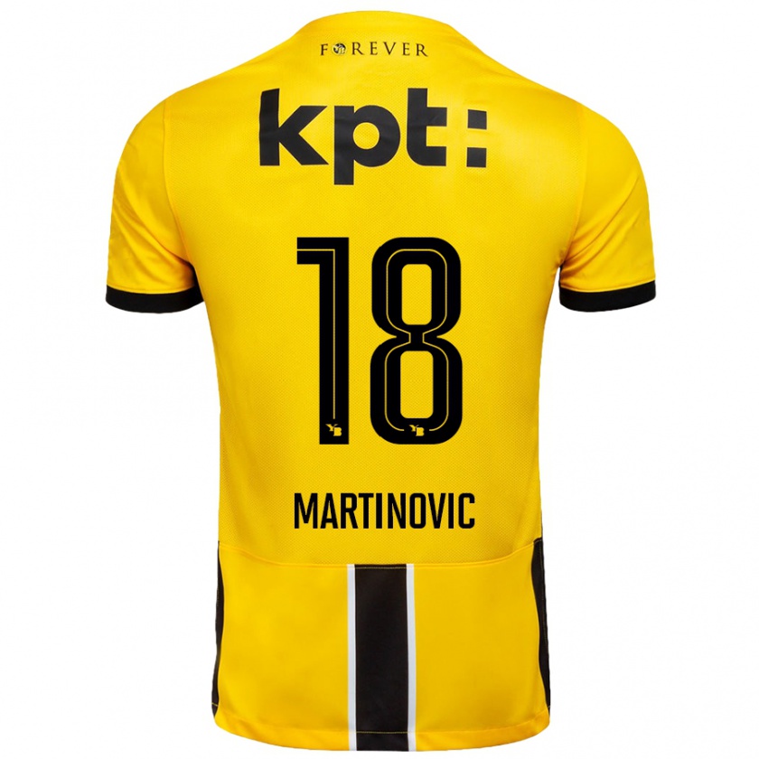 Kandiny Férfi Denis Martinovic #18 Sárga Fekete Hazai Jersey 2024/25 Mez Póló Ing