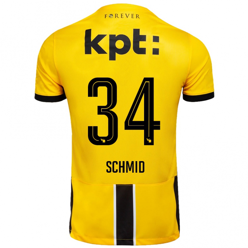 Kandiny Férfi Céline Schmid #34 Sárga Fekete Hazai Jersey 2024/25 Mez Póló Ing