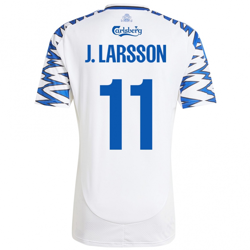 Kandiny Férfi Jordan Larsson #11 Fehér Ég Kék Hazai Jersey 2024/25 Mez Póló Ing