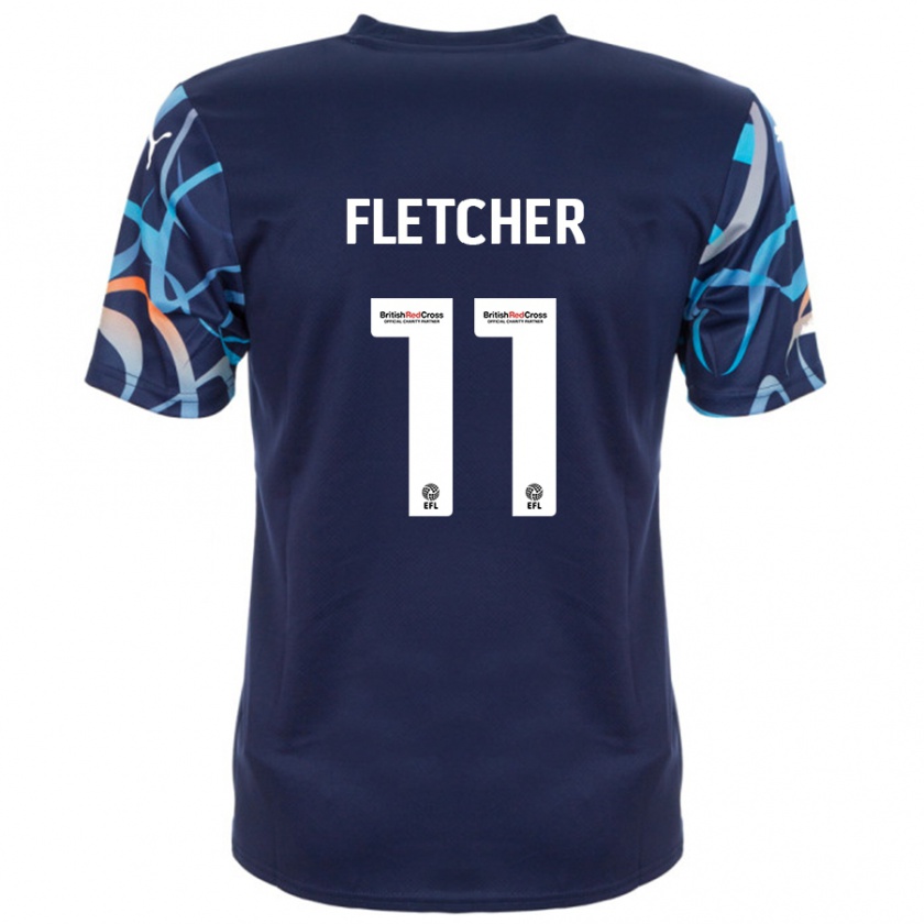 Kandiny Férfi Ashley Fletcher #11 Sötétkék Idegenbeli Jersey 2024/25 Mez Póló Ing