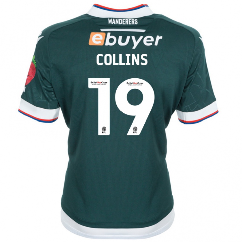 Kandiny Férfi Aaron Collins #19 Sötétzöld Idegenbeli Jersey 2024/25 Mez Póló Ing