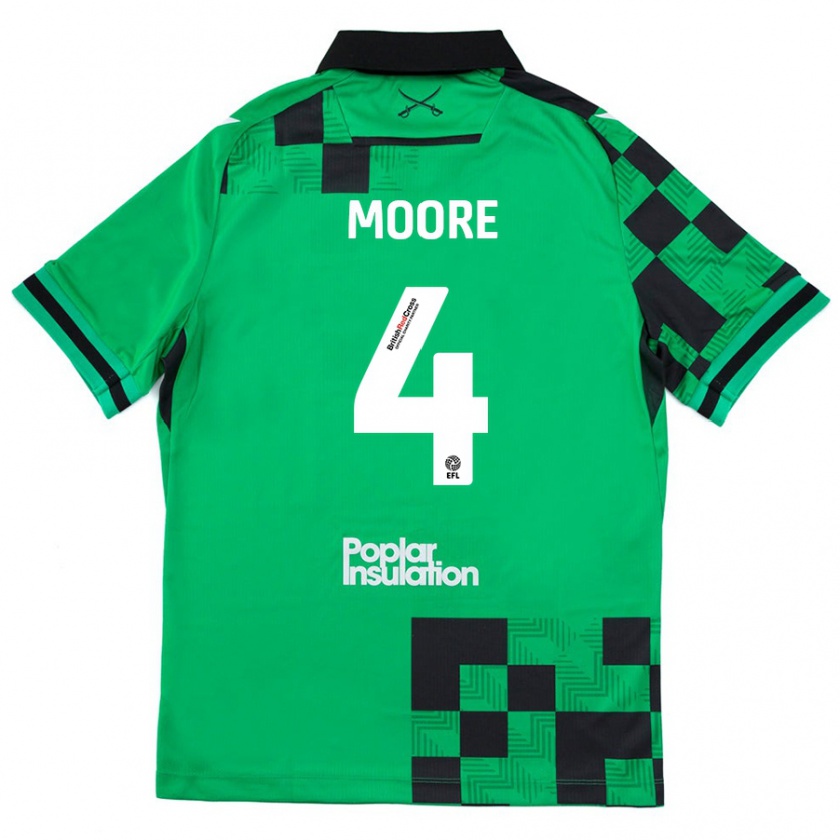 Kandiny Férfi Taylor Moore #4 Zöld Fekete Idegenbeli Jersey 2024/25 Mez Póló Ing