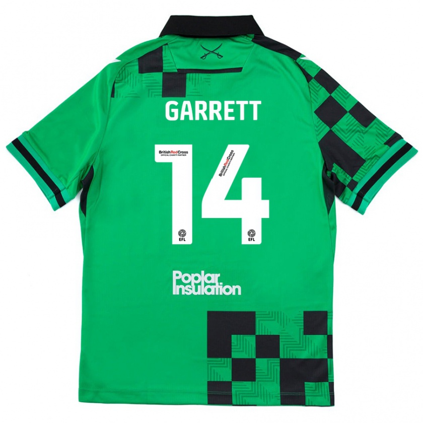 Kandiny Férfi Jake Garrett #14 Zöld Fekete Idegenbeli Jersey 2024/25 Mez Póló Ing