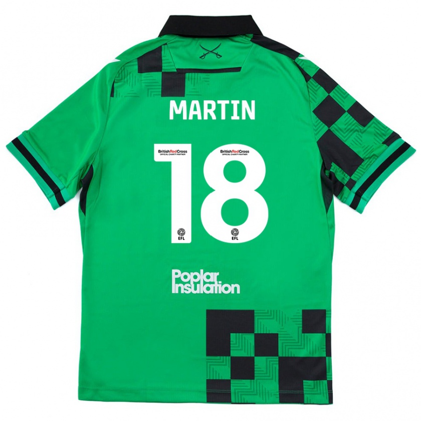 Kandiny Férfi Chris Martin #18 Zöld Fekete Idegenbeli Jersey 2024/25 Mez Póló Ing