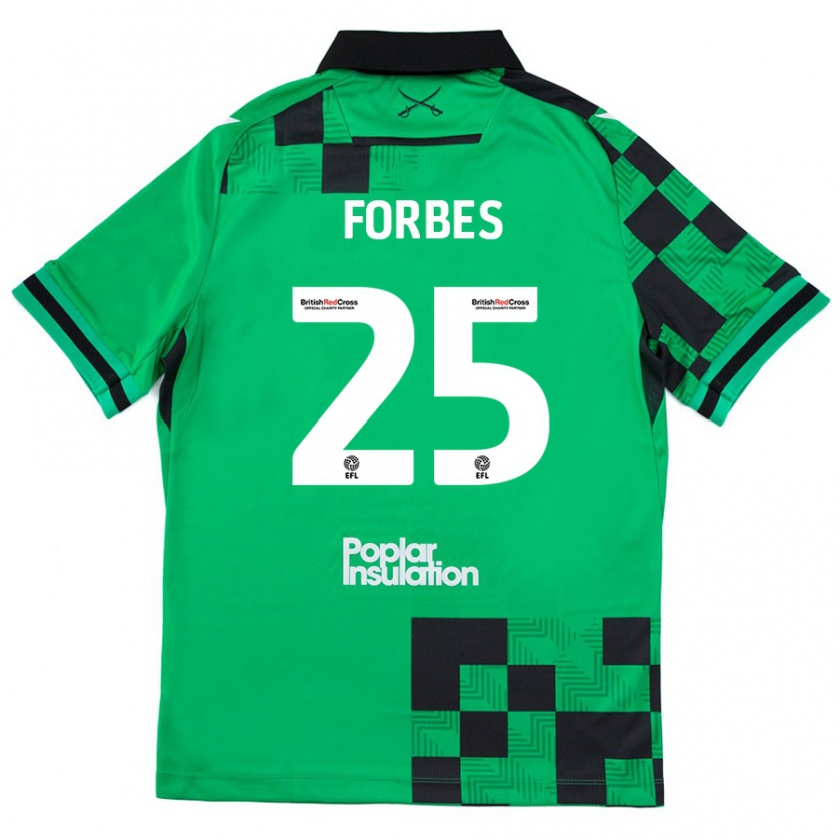 Kandiny Férfi Michael Forbes #25 Zöld Fekete Idegenbeli Jersey 2024/25 Mez Póló Ing