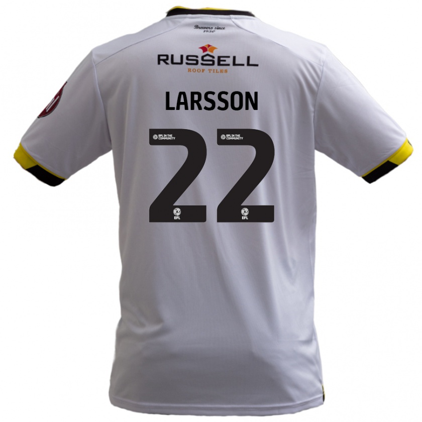 Kandiny Férfi Julian Larsson #22 Fehér Idegenbeli Jersey 2024/25 Mez Póló Ing