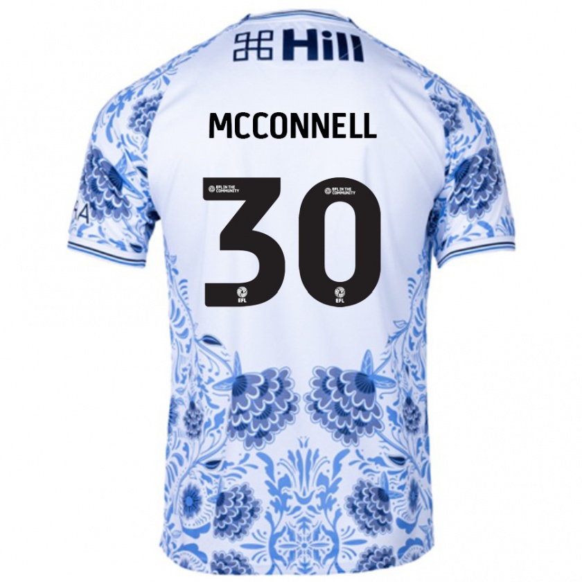 Kandiny Férfi Glenn Mcconnell #30 Fehér Kék Idegenbeli Jersey 2024/25 Mez Póló Ing