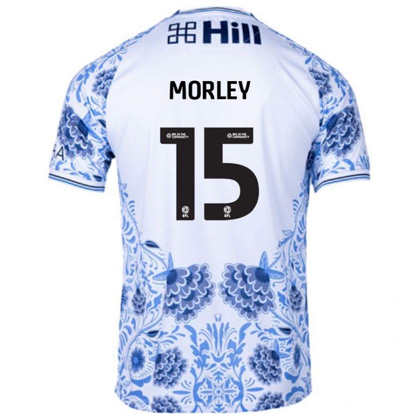 Kandiny Férfi Jess Morley #15 Fehér Kék Idegenbeli Jersey 2024/25 Mez Póló Ing