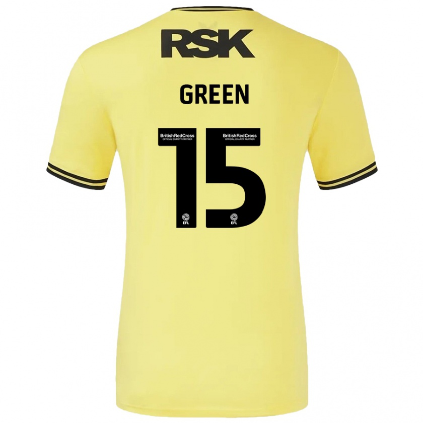 Kandiny Férfi Kayleigh Green #15 Sárga Fekete Idegenbeli Jersey 2024/25 Mez Póló Ing