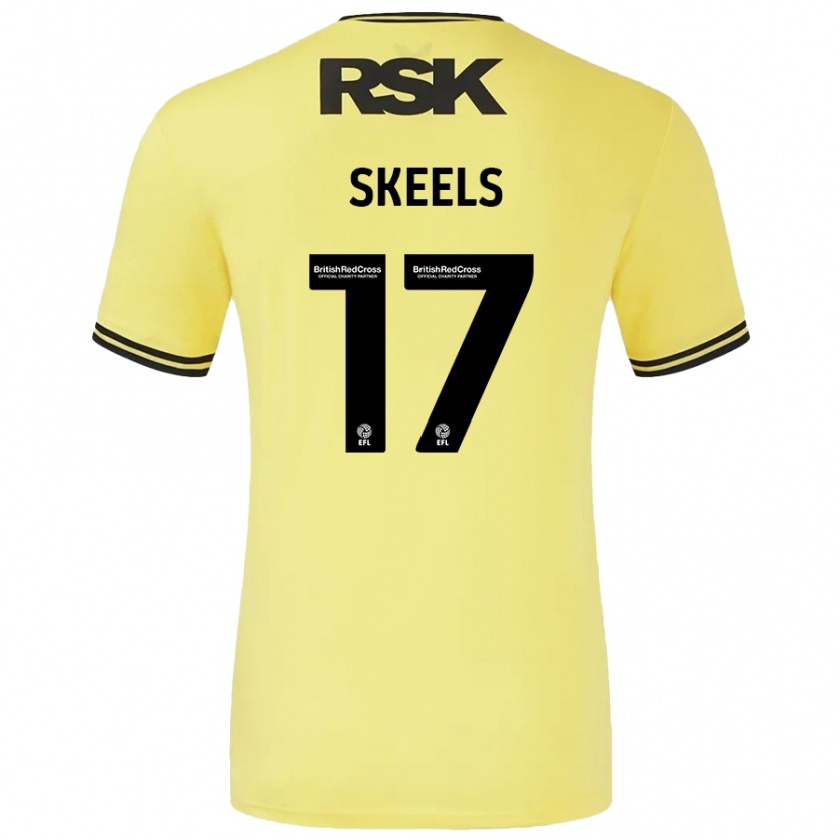 Kandiny Férfi Kiera Skeels #17 Sárga Fekete Idegenbeli Jersey 2024/25 Mez Póló Ing