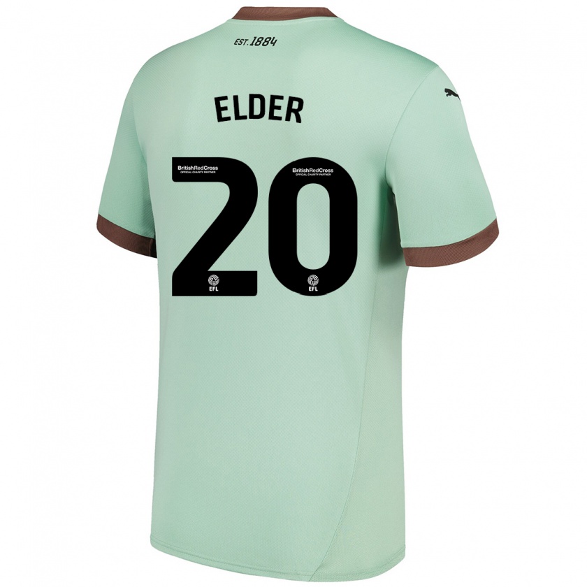 Kandiny Férfi Callum Elder #20 Halványzöld Idegenbeli Jersey 2024/25 Mez Póló Ing