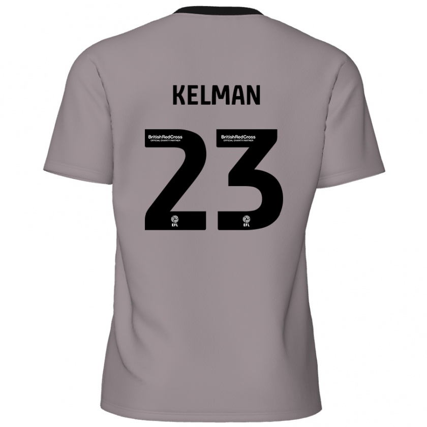 Kandiny Férfi Charlie Kelman #23 Szürke Idegenbeli Jersey 2024/25 Mez Póló Ing