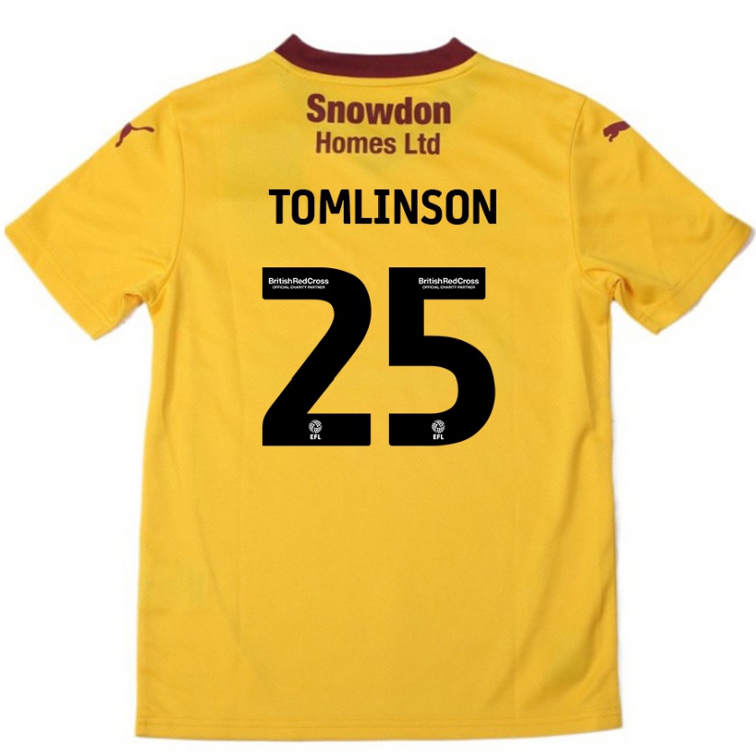 Kandiny Férfi Josh Tomlinson #25 Narancssárga Burgundi Idegenbeli Jersey 2024/25 Mez Póló Ing