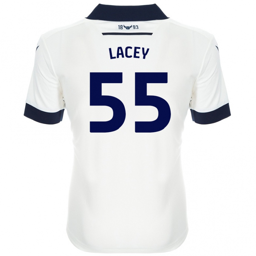 Kandiny Férfi Aaron Lacey #55 Fehér Sötétkék Idegenbeli Jersey 2024/25 Mez Póló Ing