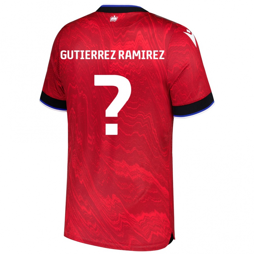 Kandiny Férfi William Gutierrez Ramirez #0 Piros Fekete Idegenbeli Jersey 2024/25 Mez Póló Ing