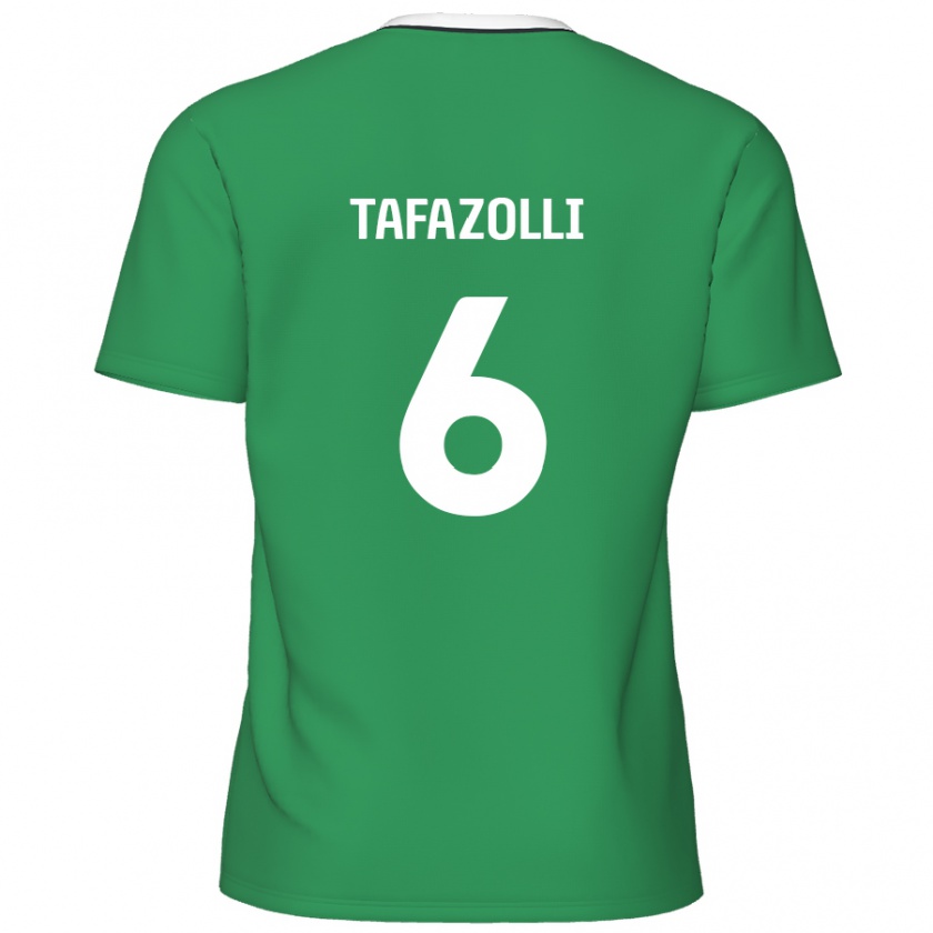 Kandiny Férfi Ryan Tafazolli #6 Zöld Fehér Csíkok Idegenbeli Jersey 2024/25 Mez Póló Ing