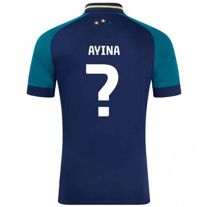 Kandiny Férfi Loick Ayina #0 Navy Sötétzöld Idegenbeli Jersey 2024/25 Mez Póló Ing